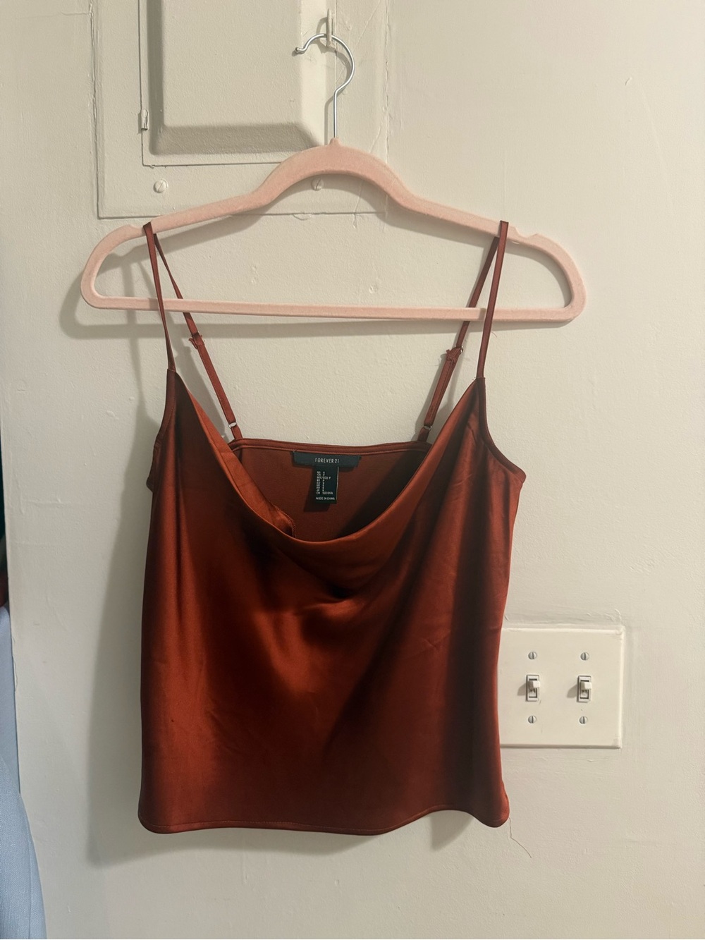 Forever 21 Copper Satin Cowl-Neck Camisole